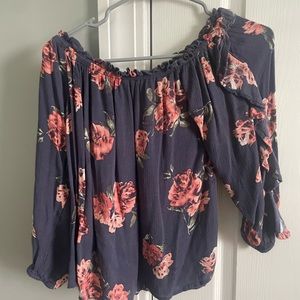 Off shoulder floral blouse